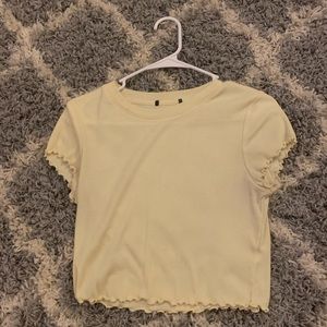knit lettuce trim top